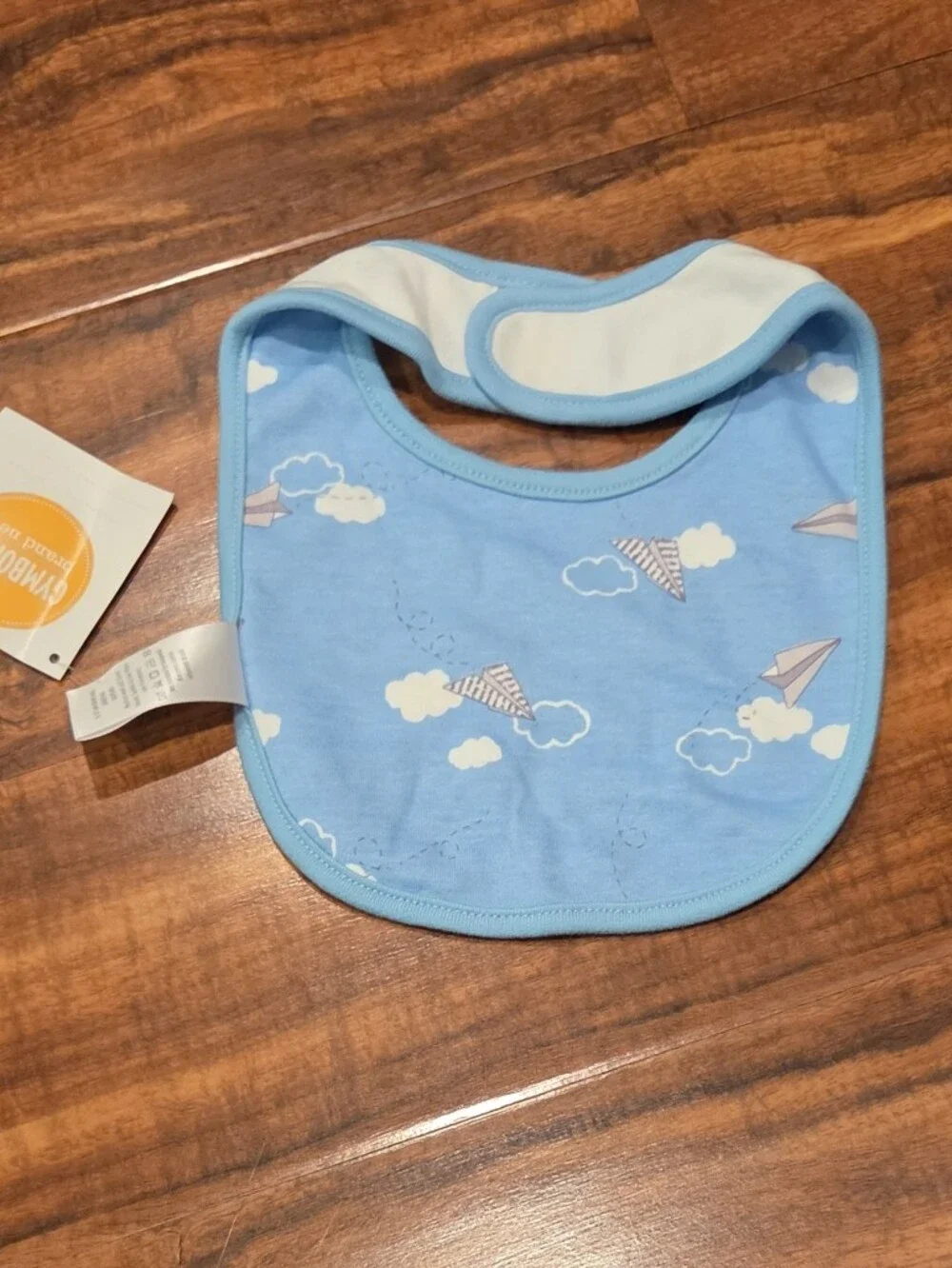Gymboree NWT Newborn Blue Paper Airplane Footie Romper, Hat and Bib